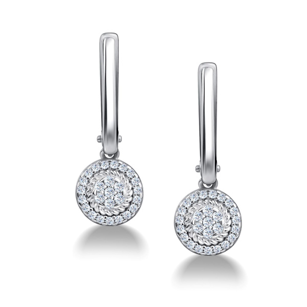 Серьги из серебра с фианитами