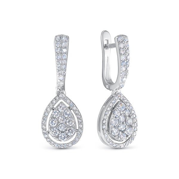 Серьги из белого золота с бриллиантами