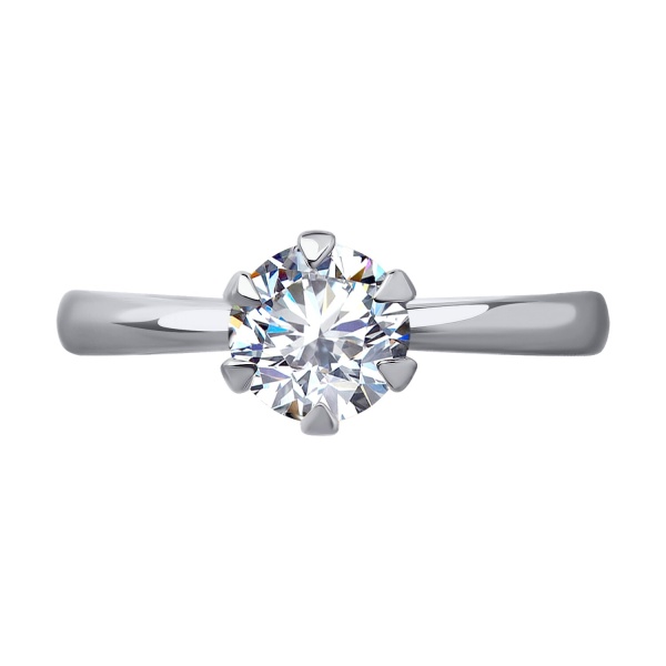 Кольцо из белого золота с фианитом