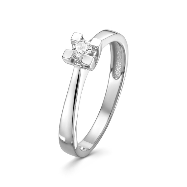 Кольцо из белого золота с бриллиантом