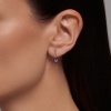 Серьги из красного золота с аметистами и фианитами
