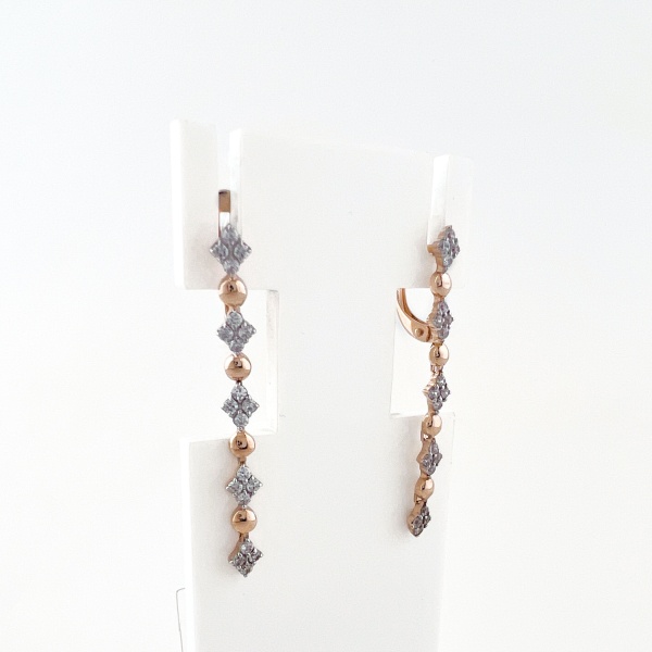 Серьги из золота с фианитами