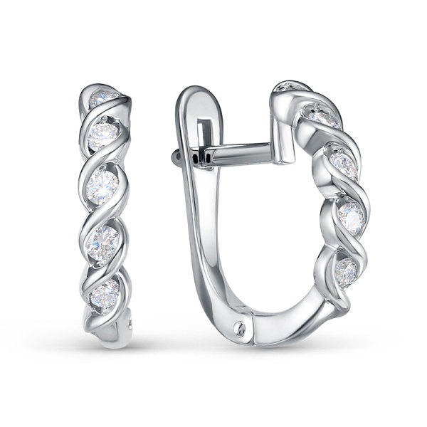 Серьги из белого золота с бриллиантами