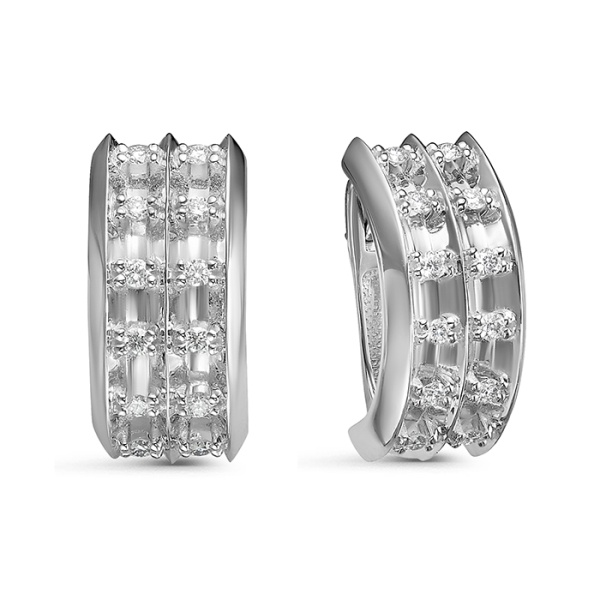 Серьги из белого золота с бриллиантами