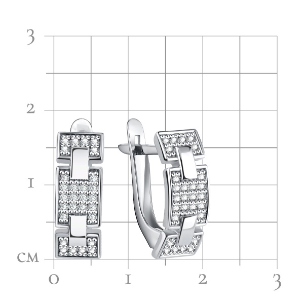 Серьги из серебра с фианитами