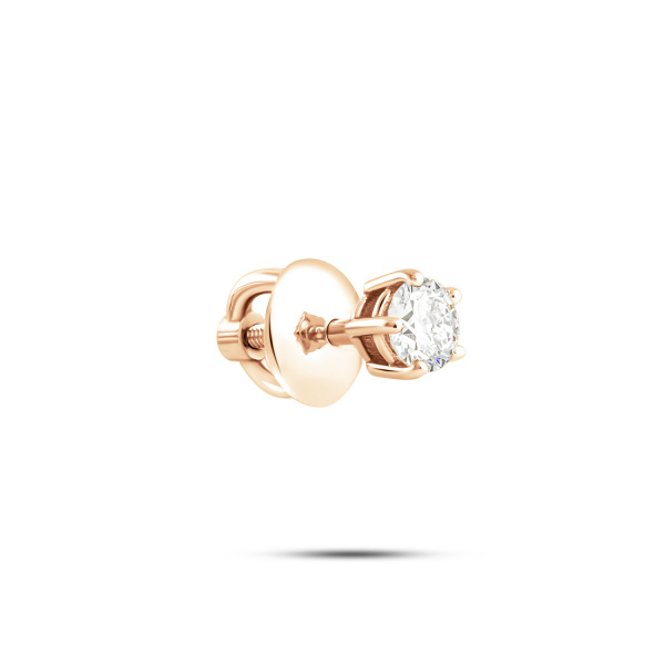 Моносерьга из красного золота с бриллиантом