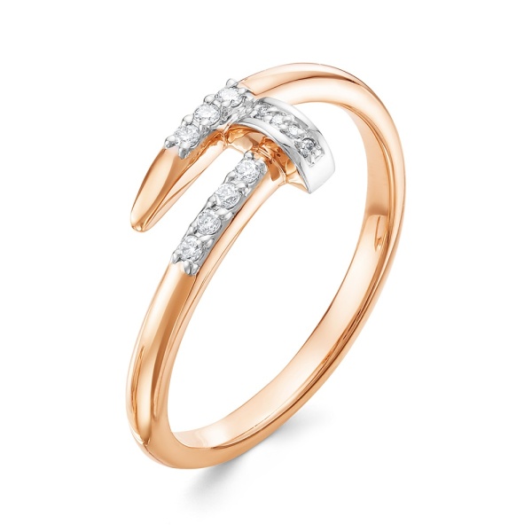 Кольцо из красного золота с бриллиантами