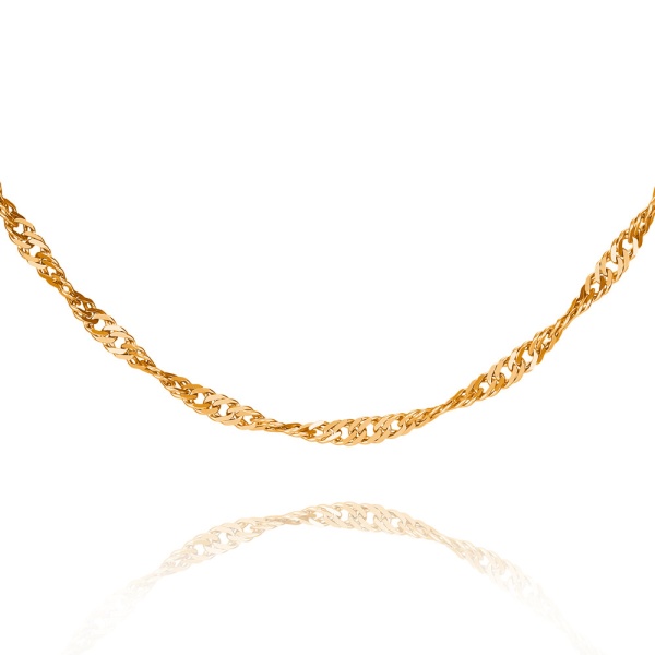 Цепь из красного золота 585, плетение «Сингапур»