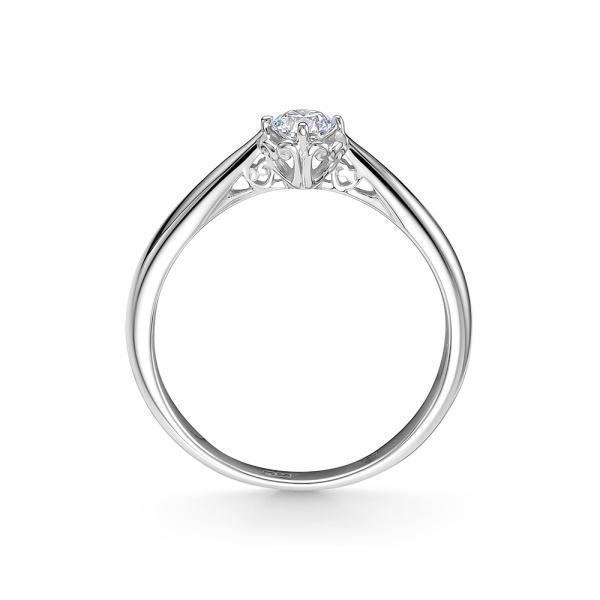 Кольцо из белого золота с бриллиантом