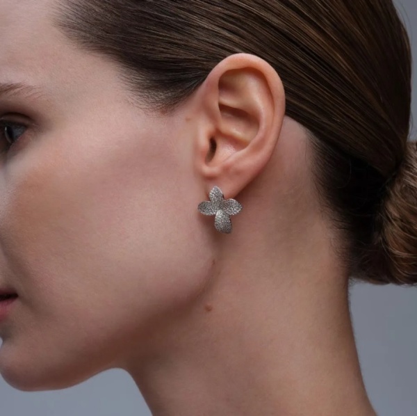 Серьги из серебра с фианитами