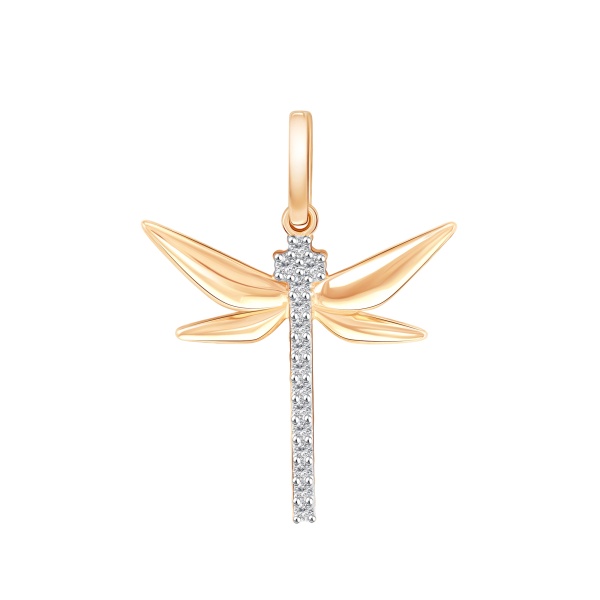 Подвеска из красного золота с фианитами