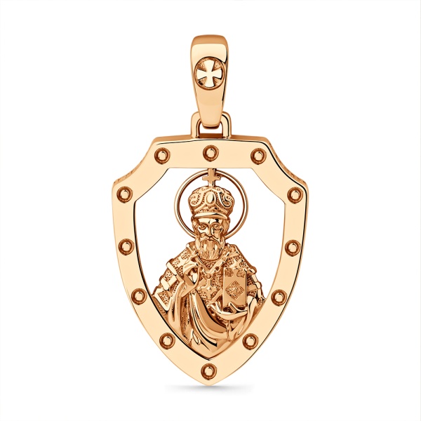 Подвеска из красного золота «Николай Чудотворец»