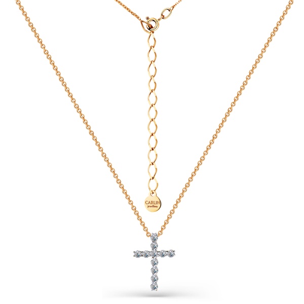 Колье из красного золота с фианитами