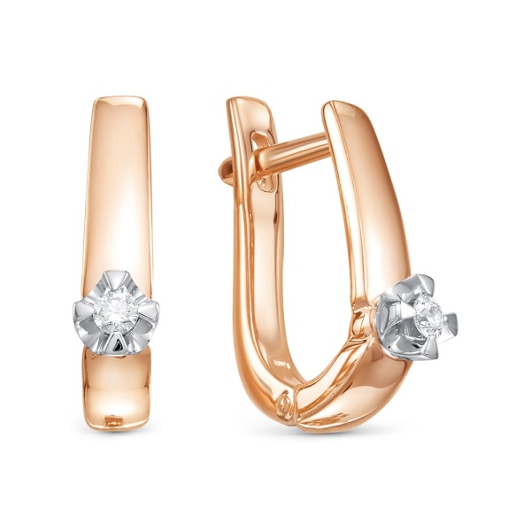 Серьги из красного золота с бриллиантами