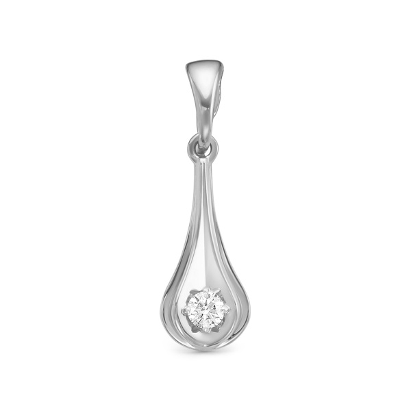 Подвеска из белого золота с бриллиантом