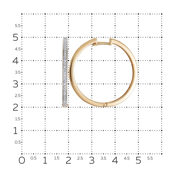 Серьги конго из красного золота с бриллиантами