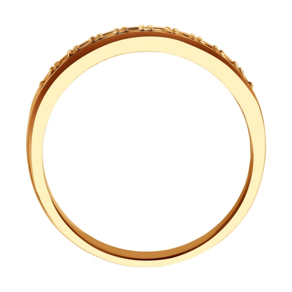 Кольцо из красного золота с фианитами