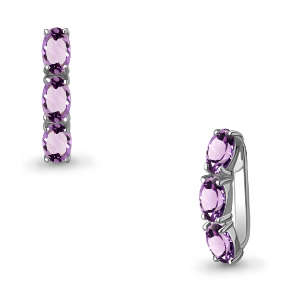 Подвеска из серебра с аметистами