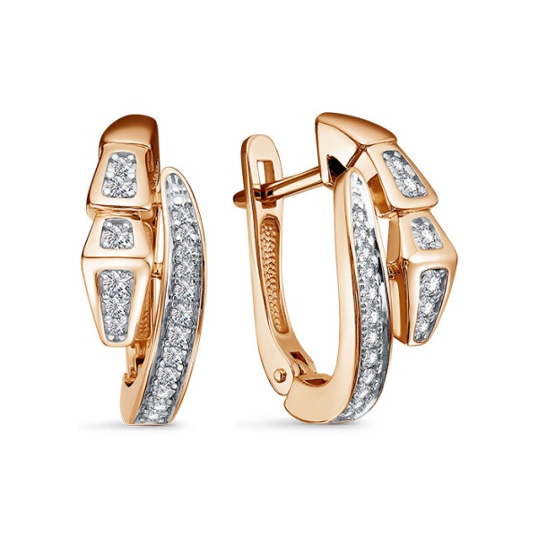 Серьги из красного золота с бриллиантами