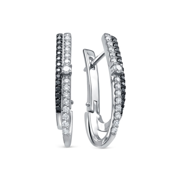 Серьги из белого золота с бриллиантами