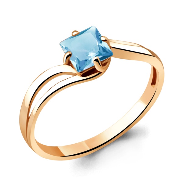 Кольцо из красного золота с топазом