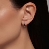 Серьги из красного золота с гранатами и фианитами