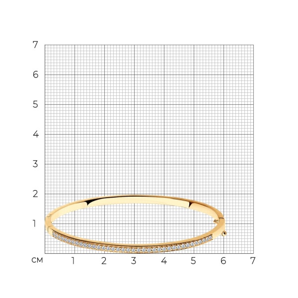 Браслет из позолоченного серебра с фианитами