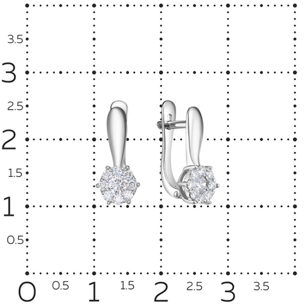 Серьги из белого золота с бриллиантами