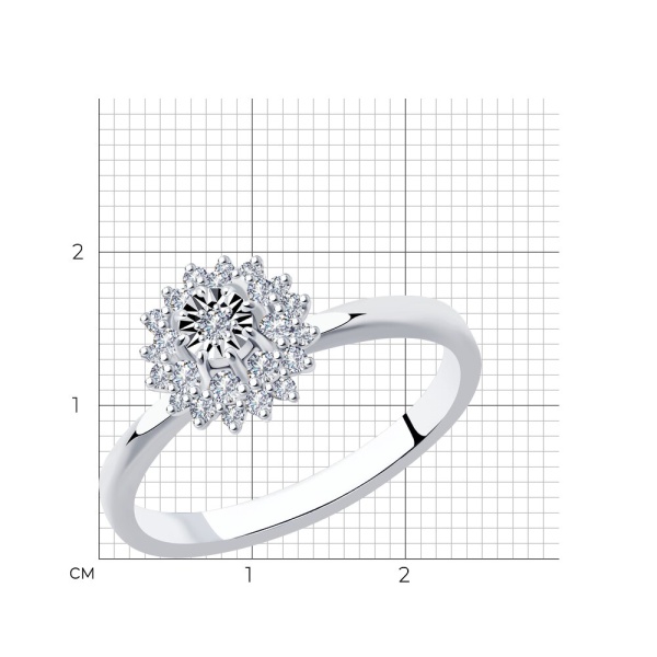 Кольцо из белого золота с бриллиантами