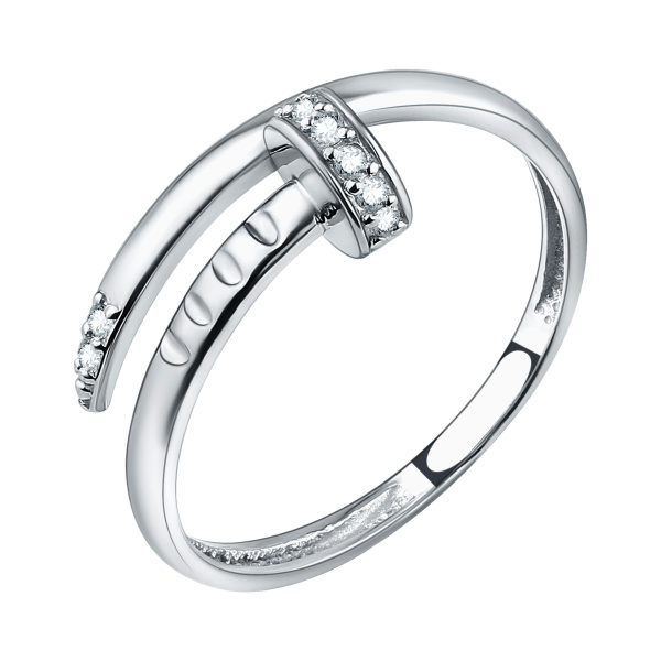 Кольцо из белого золота с бриллиантами «Гвоздь»