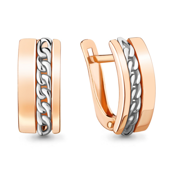 Серьги из комбинированного золота