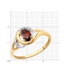 Кольцо из красного золота с гранатом и фианитами