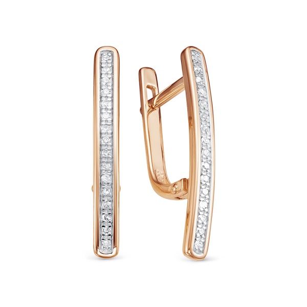 Серьги из красного золота с бриллиантами