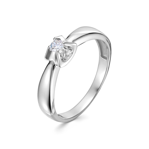 Кольцо из белого золота с бриллиантом