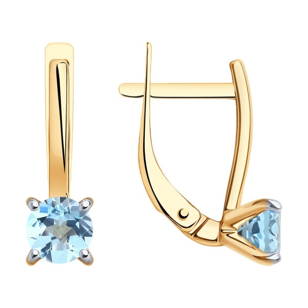 Серьги из красного золота с топазами