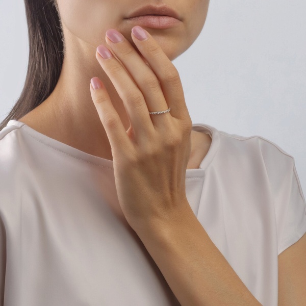 Кольцо из красного золота с фианитами