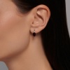 Серьги из красного золота с гранатами и фианитами