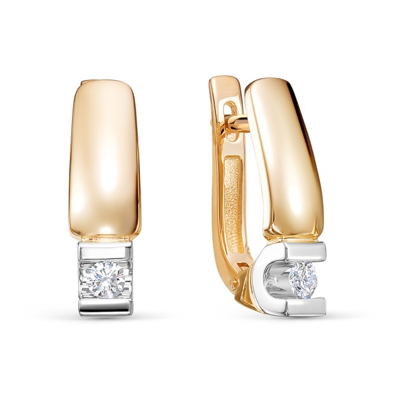 Серьги из красного золота с бриллиантами