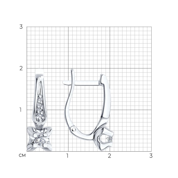 Серьги из белого золота с бриллиантами
