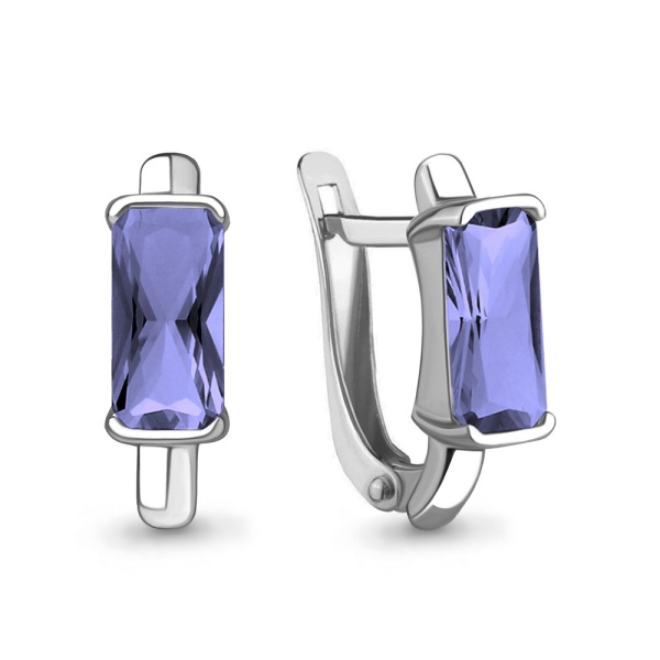 Серьги из серебра с нанотанзанитами