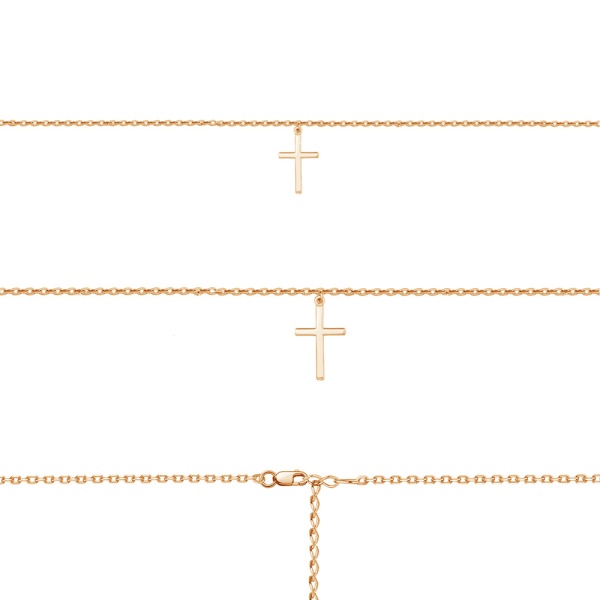 Браслет из красного золота с декоративным крестиком