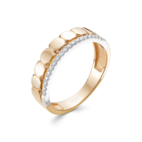 Кольцо из красного золота с бриллиантами