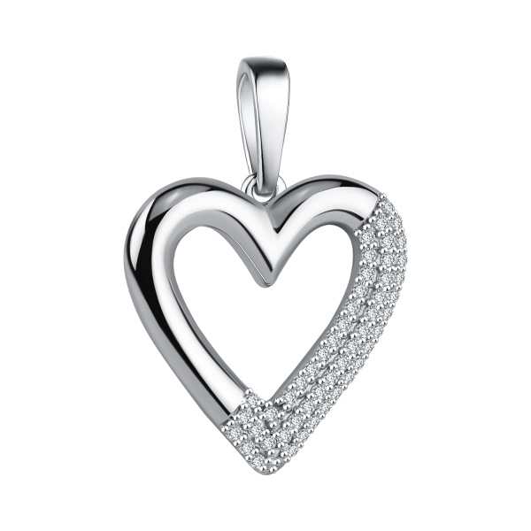 Подвеска из серебра с фианитами