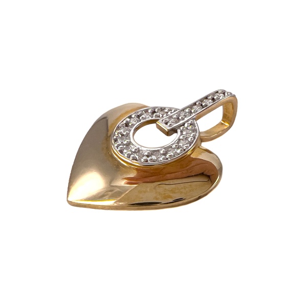 Подвеска из красного золота с фианитами «Сердце»