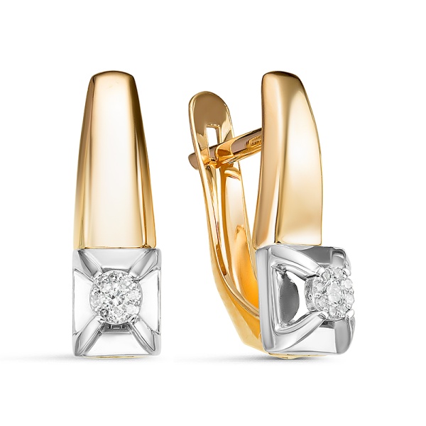 Серьги из красного золота с бриллиантами