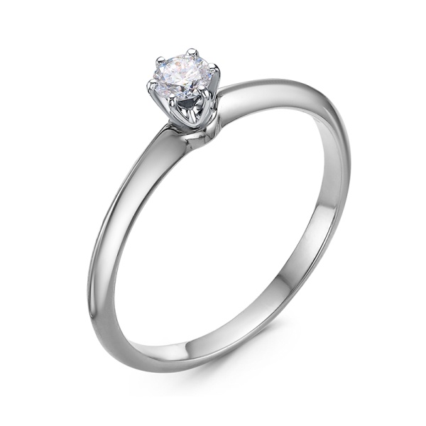 Кольцо из белого золота с бриллиантом