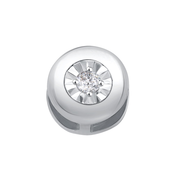 Подвеска из белого золота с фианитом