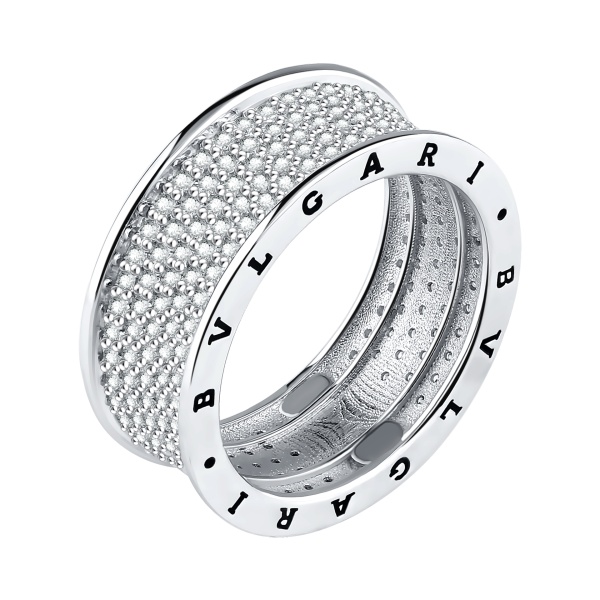 Кольцо из серебра с фианитами