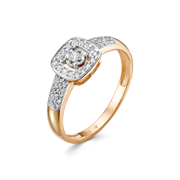 Кольцо из красного золота с бриллиантами