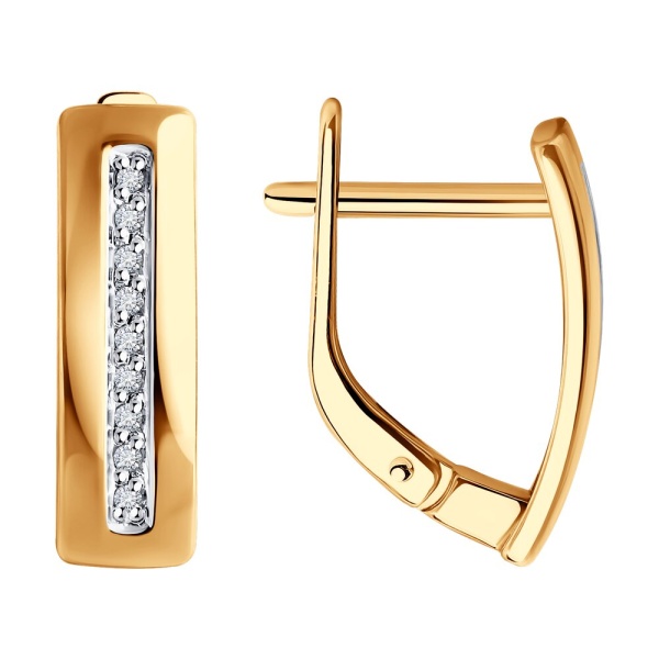 Серьги из красного золота с бриллиантами